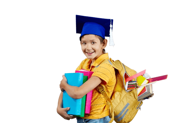 Student with graduation cap celebrating